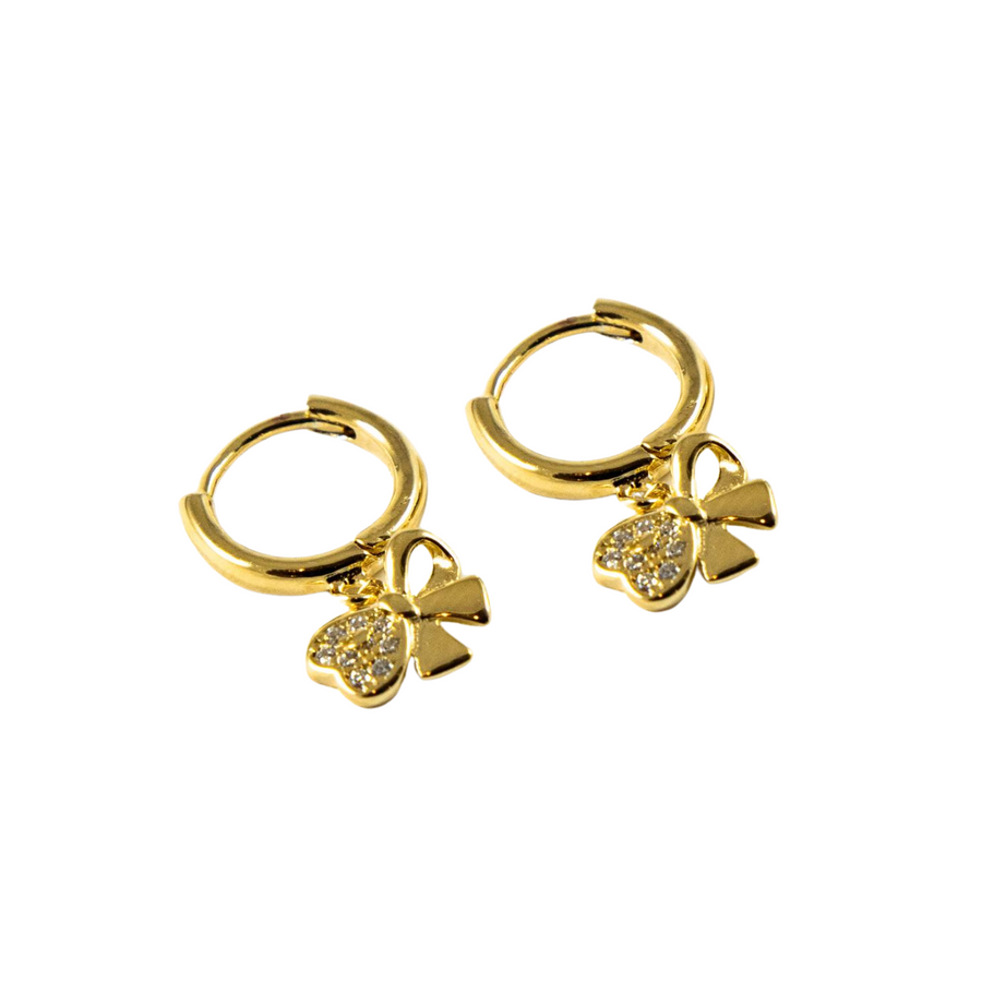 Bow Hoop Earrings Gold